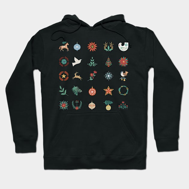 Folk Art Holiday Icons Hoodie by SWON Design